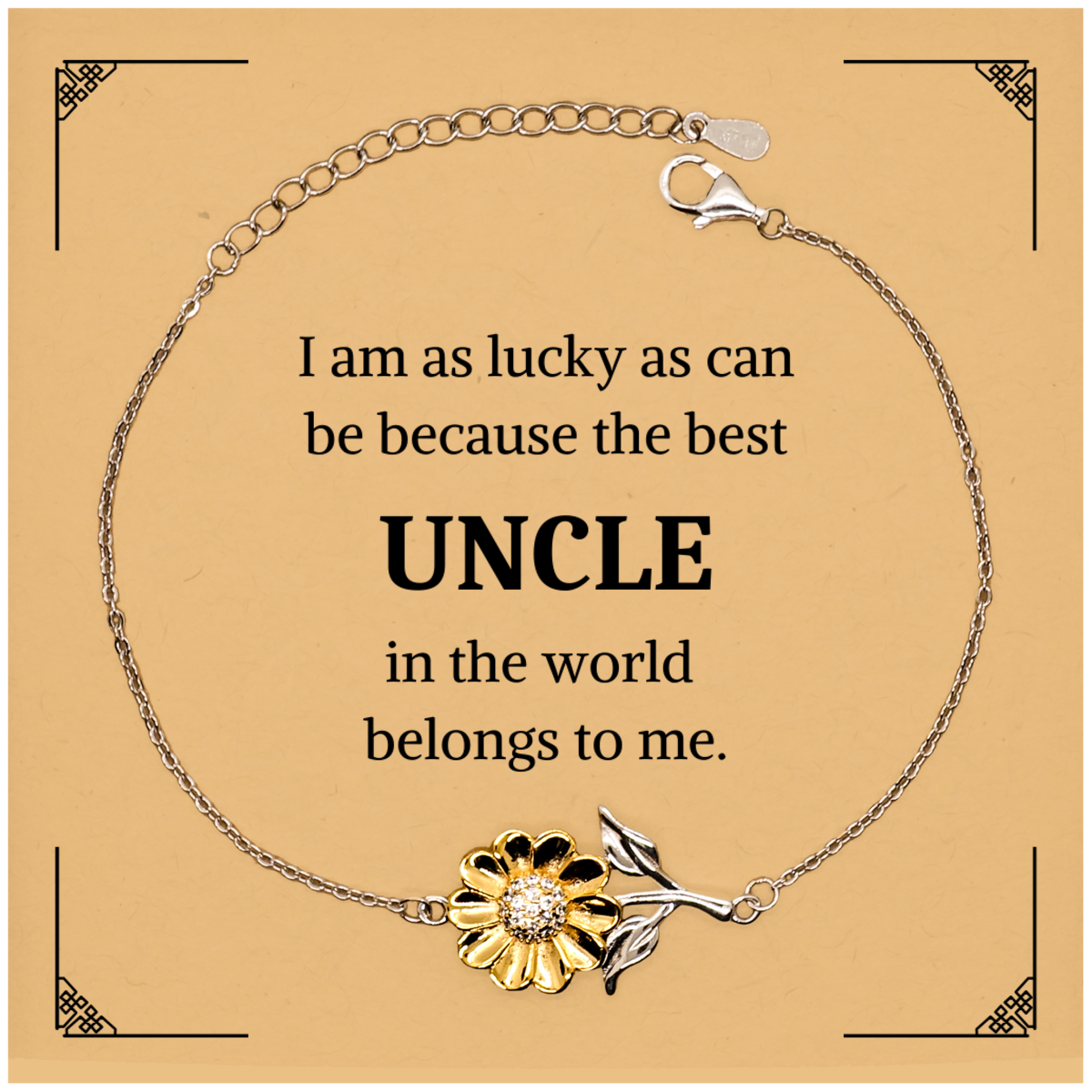 uncle sunflower bracelet gift for the best uncle in the world engraved birthday graduation hope inspiration jewelry