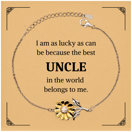 uncle sunflower bracelet gift for the best uncle in the world engraved birthday graduation hope inspiration jewelry