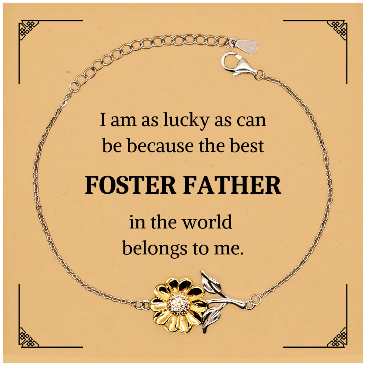 engraved sunflower bracelet for foster fathers the best father in the world perfect gift for birthday christmas and graduation unique foster dad appreciation jewelry