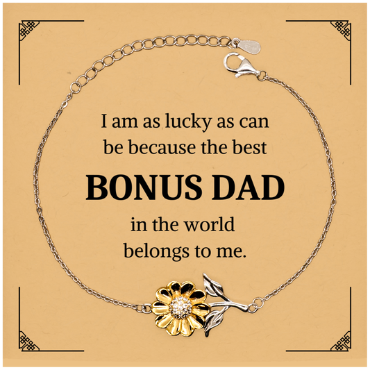 sunflower bracelet bonus dad im lucky because best in world belongs to me