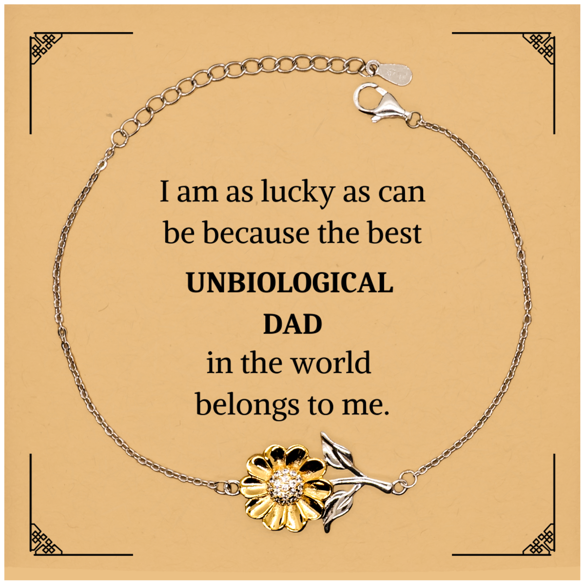 unbiological dad sunflower bracelet unique gift for dad birthday gift fathers day gift christmas gift engraved inspirational quote confidence booster