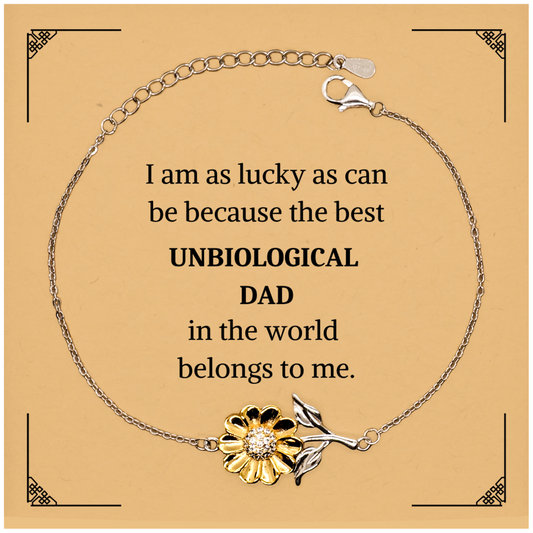 unbiological dad sunflower bracelet unique gift for dad birthday gift fathers day gift christmas gift engraved inspirational quote confidence booster