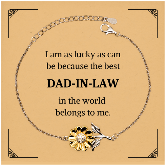 fathers day sunflower bracelet best dad in law gift for birthday christmas or graduation unique engraved quote to show appreciation and love