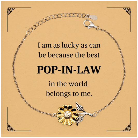 sunflower bracelet best pop in law in the world gift for birthday christmas