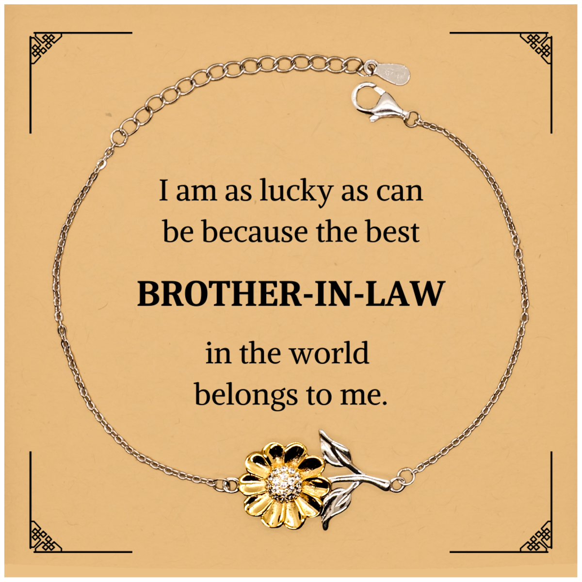 brother in law sunflower bracelet the best brother engraved gift for birthday christmas graduation inspirational unique jewelry for him