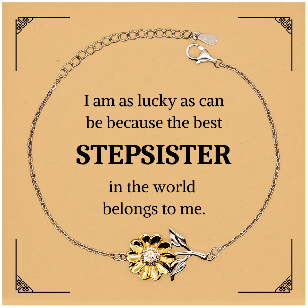 engraved sunflower bracelet for stepsister the best stepsister belongs to me inspirational gift for birthday christmas graduation