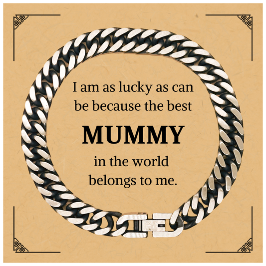 engraved cuban link chain bracelet for mummy best mummy in the world inspirational gift for mothers day birthday christmas holidays unique confidence boosting jewelry for mummy