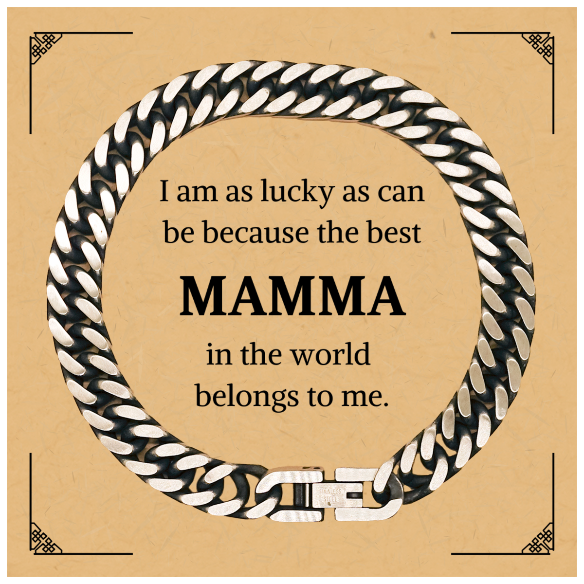 mamma cuban link chain bracelet unique gift for mothers day birthday christmas engraved quote best mamma in the world confidence and inspiration