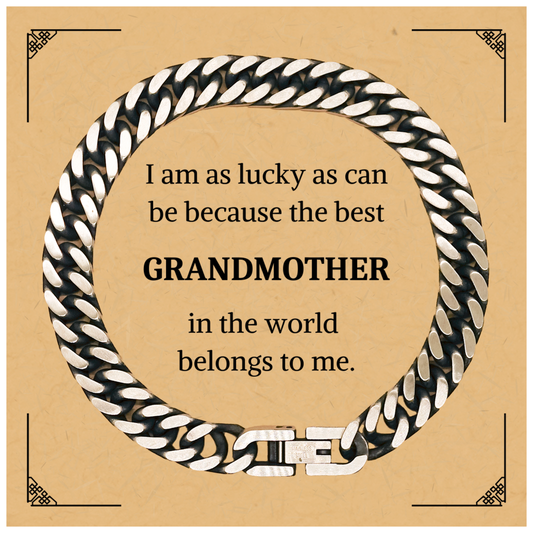 grandmother cuban link chain bracelet the best grandmother belongs to me perfect gift for birthday mothers day christmas engraved jewelry for grandmother with confidence and love