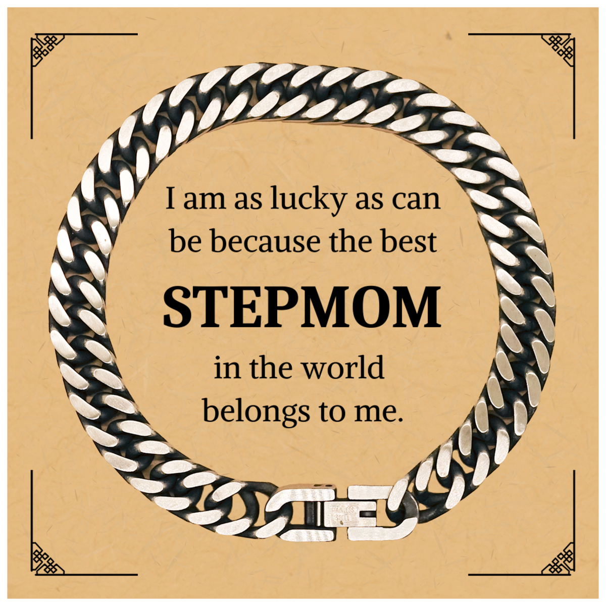 stepmom cuban link chain bracelet unique gift for birthday or christmas best stepmom belongs to me confidence and inspirational jewelry for her