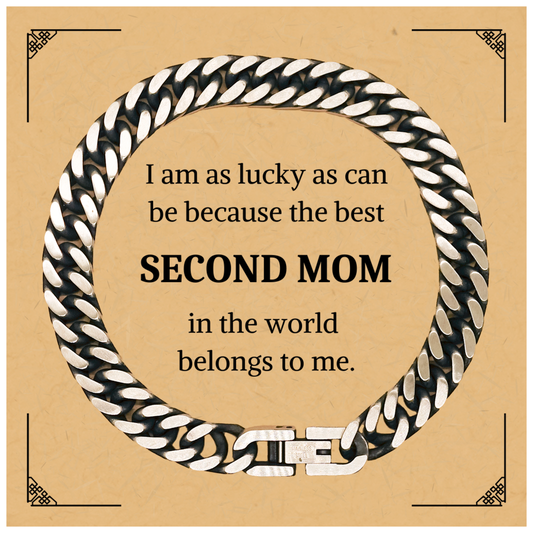 second mom cuban link chain bracelet a unique gift for the best second mom in the world perfect for mothers day birthday and christmas