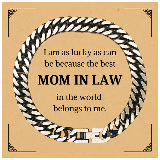 cuban link chain bracelet for the best mom in law in the world unique gift for christmas mothers day and birthday engraved with love and hope