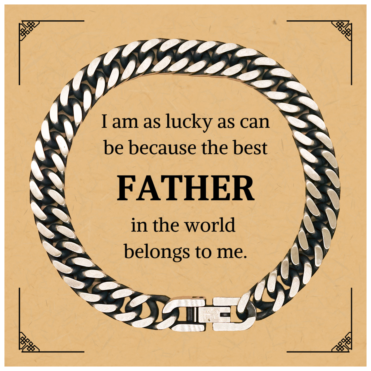 father cuban link chain bracelet unique gift for dad inspirational engraved jewelry for birthday christmas holidays veterans day