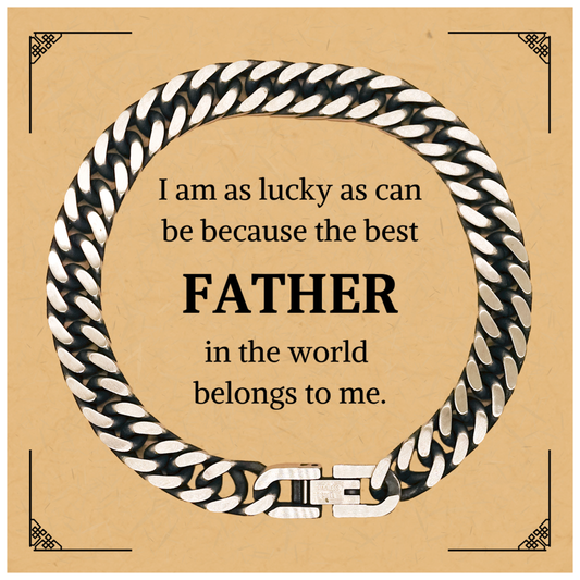 father cuban link chain bracelet unique gift for dad inspirational engraved jewelry for birthday christmas holidays veterans day