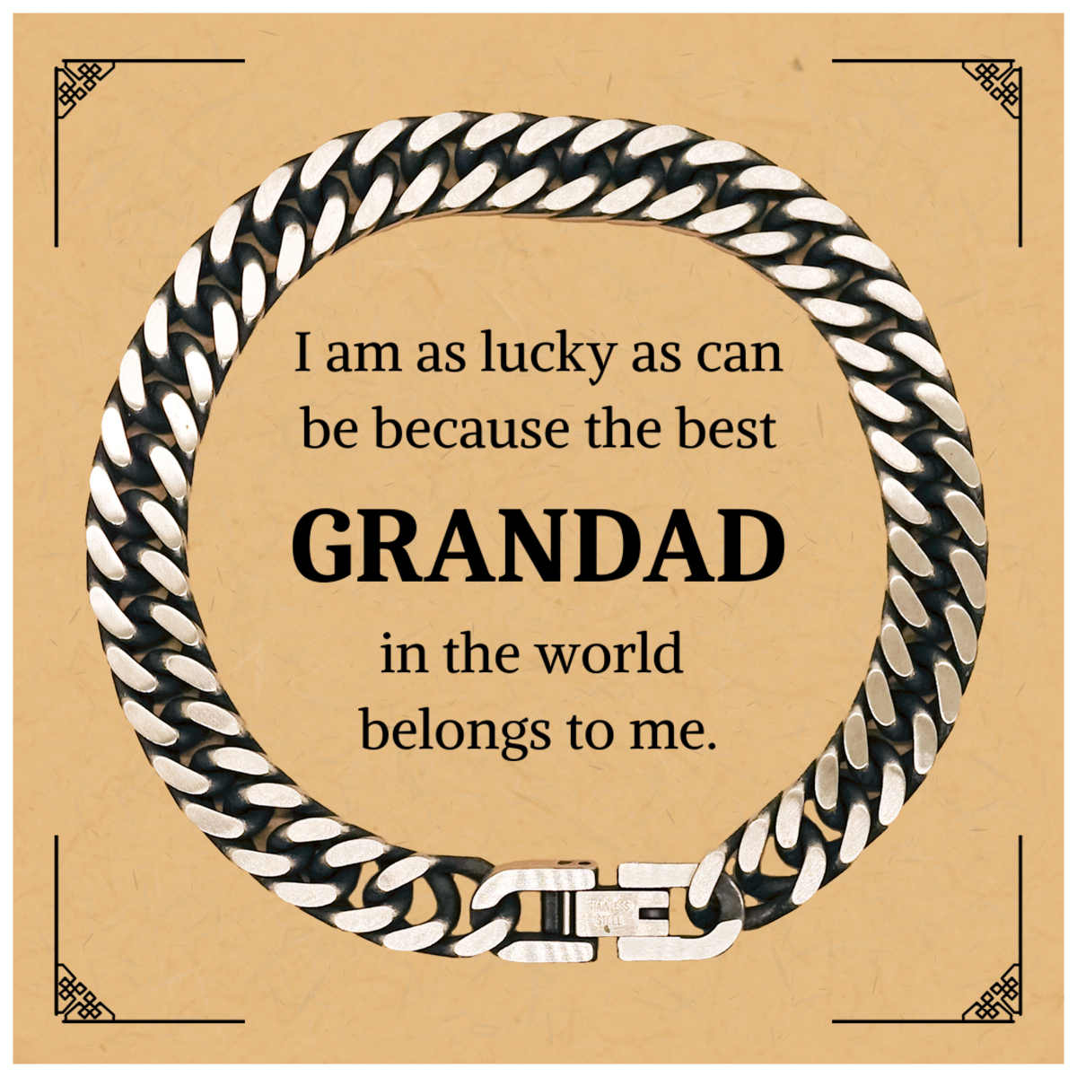 grandad cuban link chain bracelet engraved with best grandad in the world gift for birthday christmas and fathers day unique and inspirational jewelry for grandad to show love and appreciation