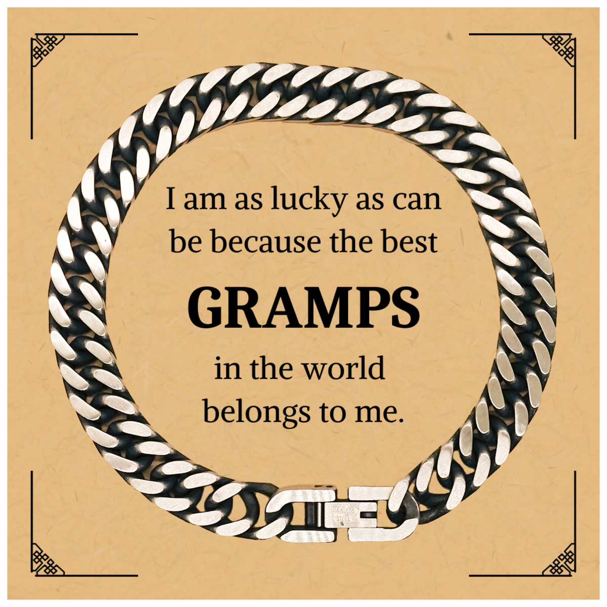 gramps cuban link chain bracelet the best gramps in the world belongs to me unique gift for fathers day christmas birthday and more