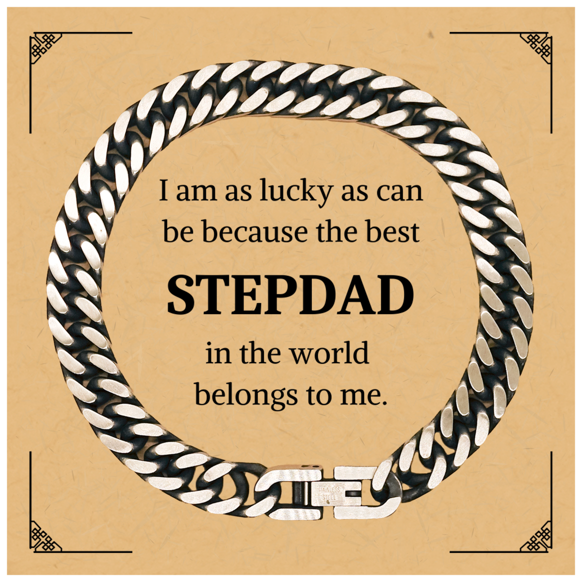 stepdad cuban link chain bracelet the best stepdad belongs to me unique gift for birthday christmas and graduation engraved for confidence and inspiration