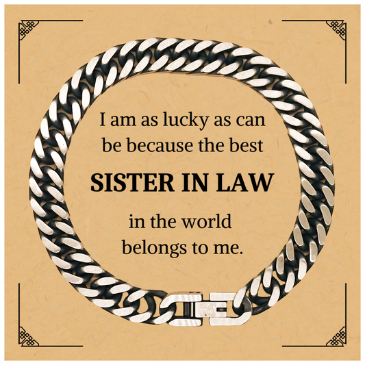 unique cuban link chain bracelet for sister in law best gift for birthday christmas graduation im lucky to have you engraved confidence and love for her