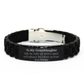 granddaughter black glidelock clasp bracelet side by side always close at heart grandpas engraved love for birthday and christmas gift