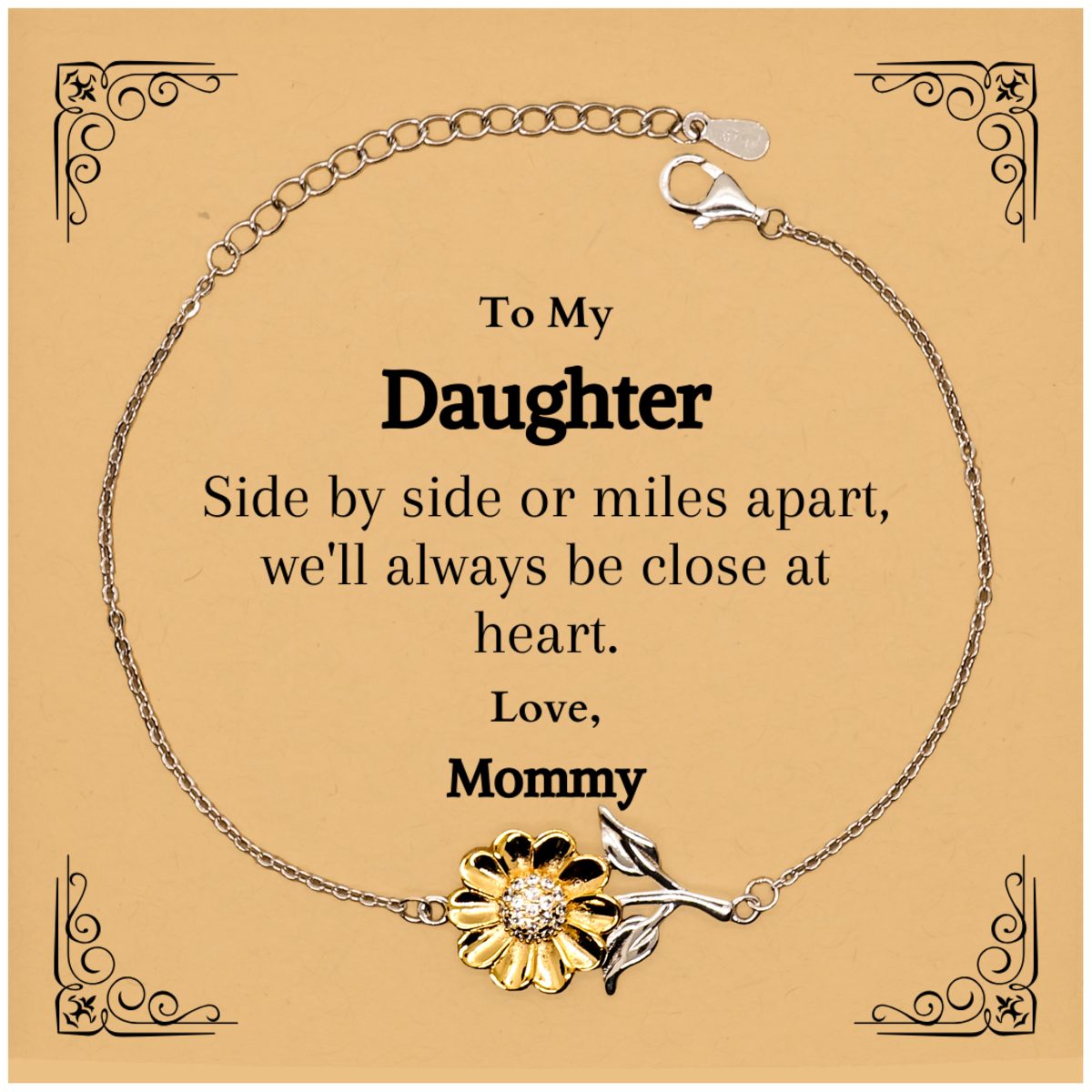 engraved sunflower bracelet for daughter close at heart gift for holidays birthday christmas unique jewelry for daughter from mommy inspirational confidence bracelet daughter gift for christmas birthday graduation sunflower bracelet for daug