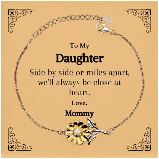 engraved sunflower bracelet for daughter close at heart gift for holidays birthday christmas unique jewelry for daughter from mommy inspirational confidence bracelet daughter gift for christmas birthday graduation sunflower bracelet for daug