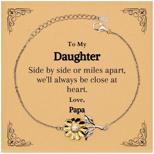 daughter sunflower bracelet engraved love from papa christmas gift for her inspirational jewelry for daughter close at heart express your love and affection