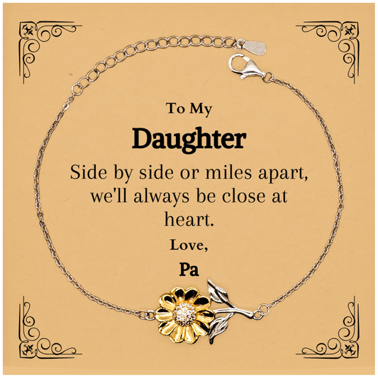 sunflower bracelet daughter gift side by side close at heart love pa engraved inspirational jewelry for christmas birthday graduation