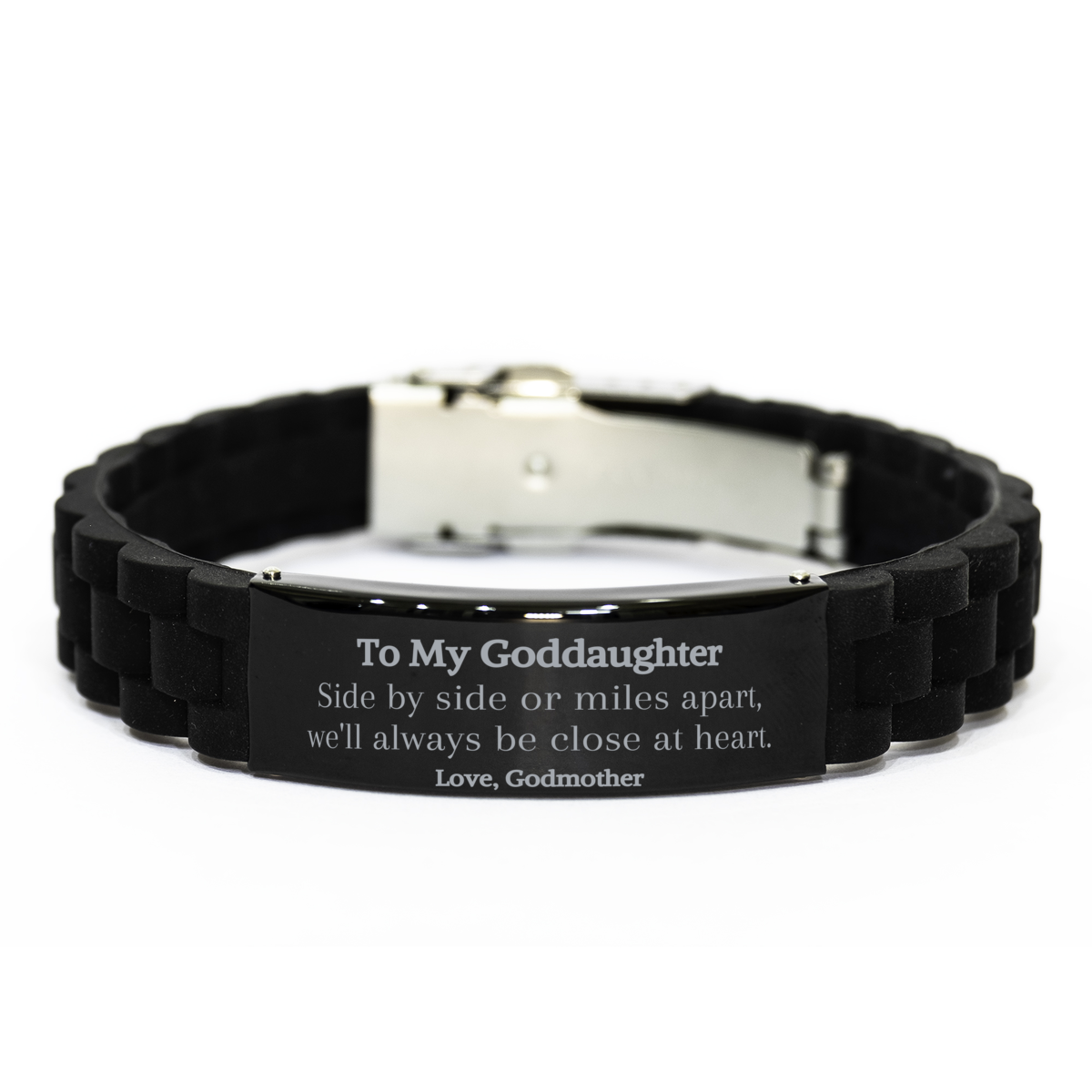 black glidelock clasp bracelet goddaughter gift always close at heart love engraved jewelry birthday christmas holidays