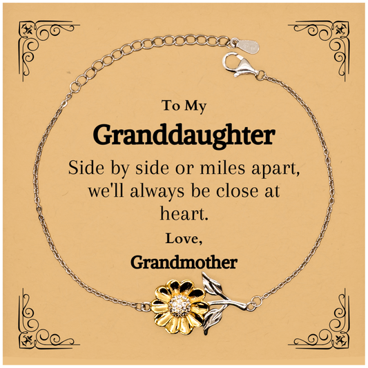sunflower bracelet for granddaughter always close at heart unique gift for birthday christmas graduation engraved love from grandmother