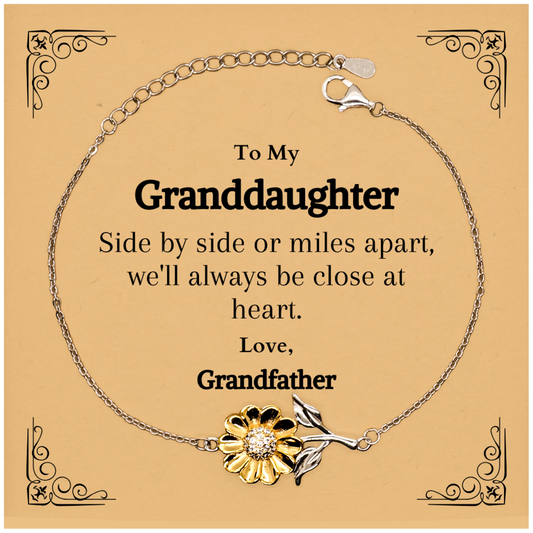 sunflower bracelet granddaughter gift engraved love grandfather christmas
