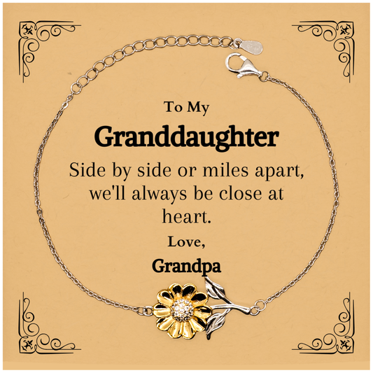 sunflower bracelet granddaughter gift inspirational engraved jewelry love grandpa birthday christmas holidays