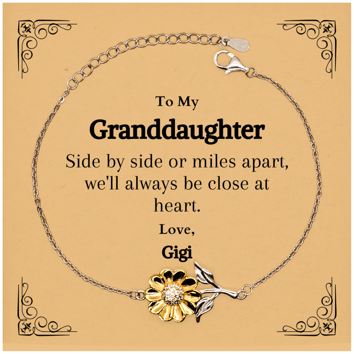 sunflower bracelet granddaughter gift love gigi engraved inspirational jewelry for birthday christmas holidays graduation