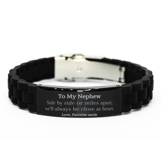 black glidelock clasp bracelet for nephew close at heart engraved gift for christmas birthday from favorite uncle unique inspirational jewelry to show love and confidence meaningful keepsake for nephew