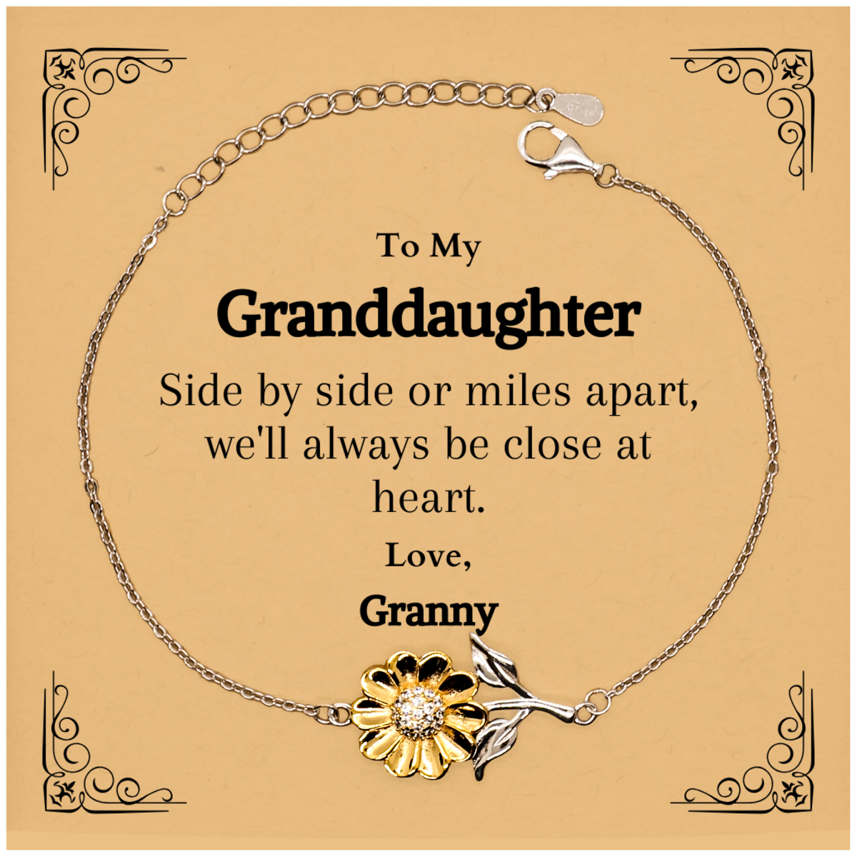 granddaughter sunflower bracelet always close at heart love hope gift