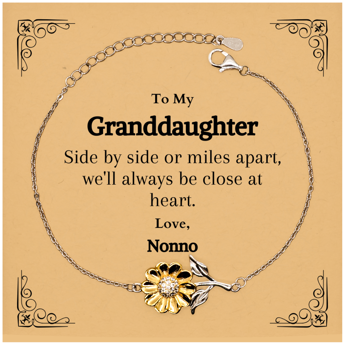 sunflower bracelet for granddaughter close at heart engraved gift for birthday christmas graduation nonnos love and hope