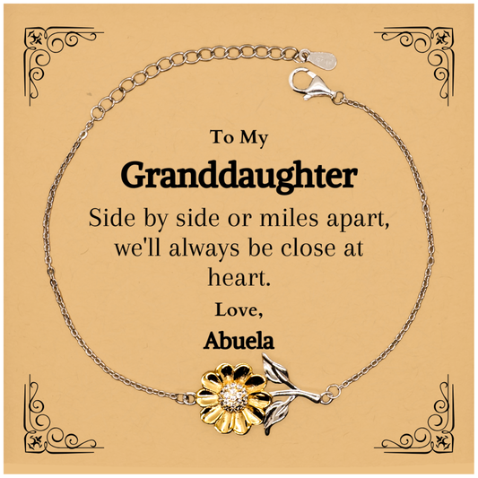 to my granddaughter sunflower bracelet birthday gift engraved love abuela keepsake jewelry for granddaughters family granddaughter bracelet reminder of abuelas love christmas gift ideas for granddaughter