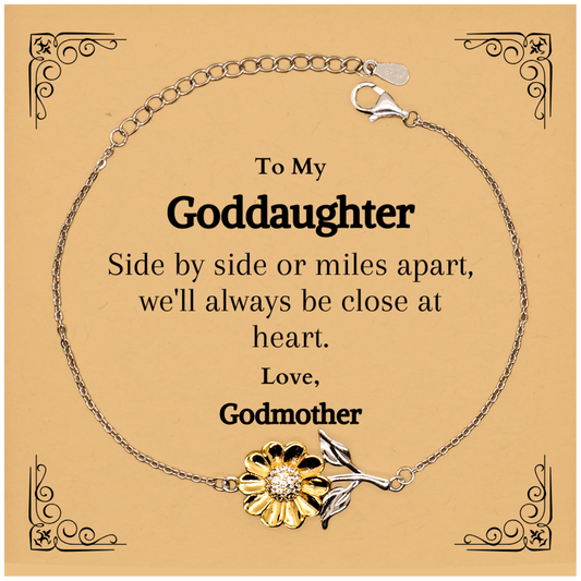 goddaughter sunflower bracelet engraved love from godmother christmas gift