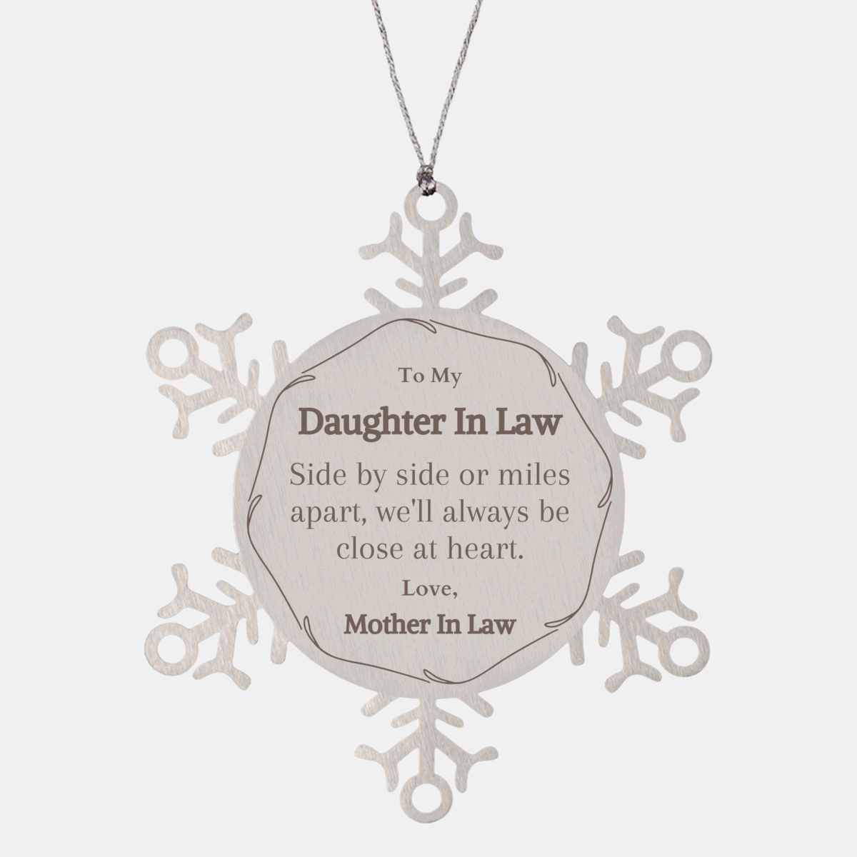 snowflake ornament for daughter in law close at heart christmas gift from mother in law unique holiday keepsake to express love and appreciation