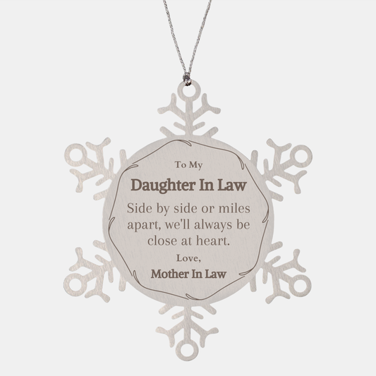 snowflake ornament for daughter in law close at heart christmas gift from mother in law unique holiday keepsake to express love and appreciation