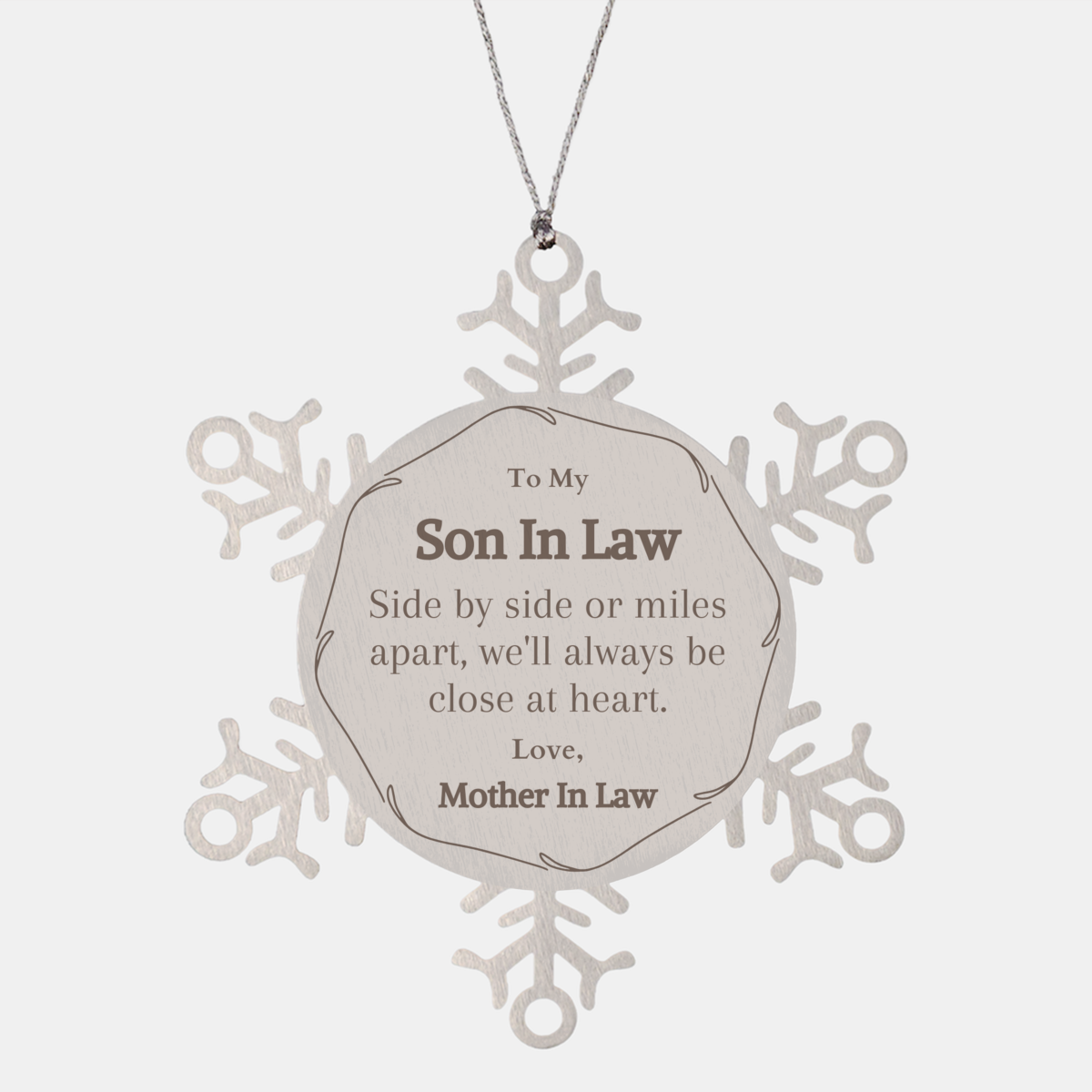 snowflake ornament son in law gift side by side heartwarming christmas present from mother in law to show love and appreciation