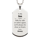 engraved silver dog tag for son side by side always close at heart inspirational gift for son on birthday christmas graduation love mommy