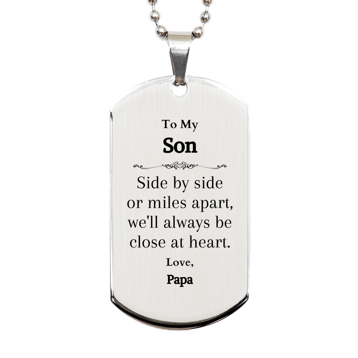engraved silver dog tag for son close at heart love papa perfect birthday christmas graduation gift under 50