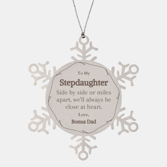 snowflake ornament stepdaughter love gift engraved christmas keepsake heartwarming bonus dad presents for step daughter