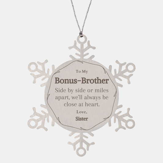 snowflake ornament bonus brother engraved christmas gift love sister forever close heart