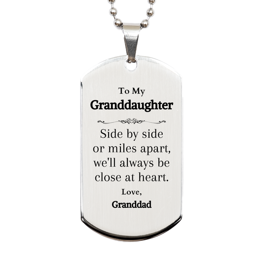 to my granddaughter silver dog tag engraved gift for her birthday close at heart love from granddad inspirational confidence piece for holidays christmas and graduation