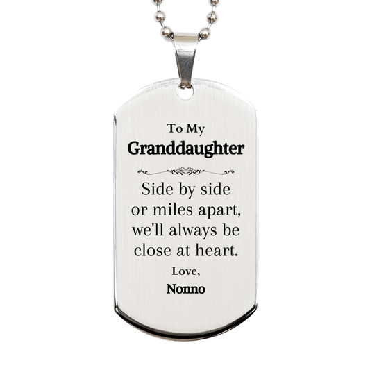 granddaughter silver dog tag engraved always close at heart love nonno