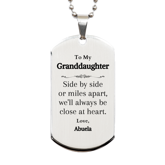 silver dog tag granddaughter love abuela engraved heartwarming gift for holidays and graduation