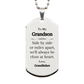 grandson engraved silver dog tag side by side or miles apart always close at heart perfect gift for birthday christmas graduation veterans day