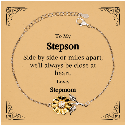 stepson sunflower bracelet close at heart love stepmom perfect gift for christmas birthday graduation inspirational engraved jewelry for stepson