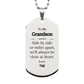 grandson gift silver dog tag engraved close at heart love gigi inspirational keepsake for birthday graduation christmas unique metal pendant for grandson